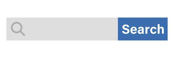 A search bar with a magnifying glass and a search button. vector