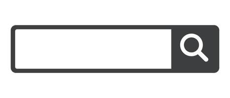 A search box with a black magnifying glass. vector