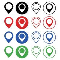 Map pin icon set. vector