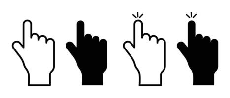 Mouse cursor on index finger. Finger pointing. vector