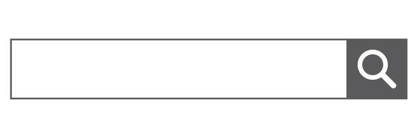 A simple search bar. Magnifying glass and gray search button. vector