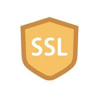 Shield icon with SSL written on it. Security icon. vector