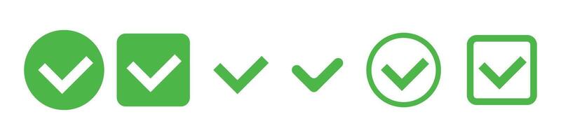 various check mark icons in green. vector