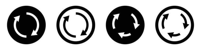 A set of rotating arrow icons. Recycle and refresh. Synchronization. vector