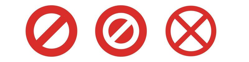 Bans and regulations. A set of stop sign and cross mark icons. Vectors. vector