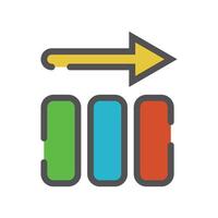 Colorful bar chart with flat design. vector