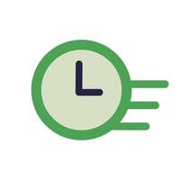 Time is moving forward. A moving clock icon. vector