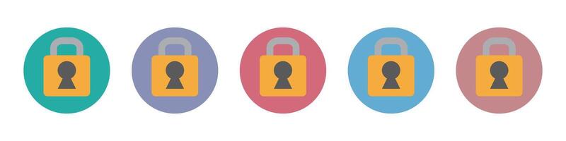 Padlock icon set. Security and lock. vector