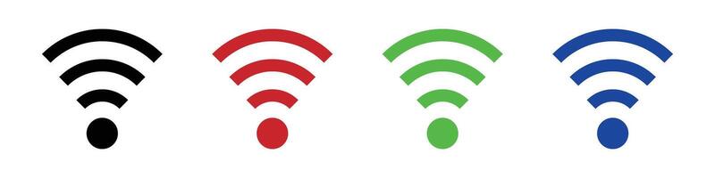 Colorful wifi and radio wave icon set. vector