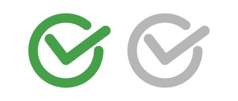 A set of check mark icons. Success and authentication. vector