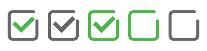 A set of checkbox and blank box icons. Surveys and tests. vector