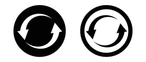 Rotating arrow icon set. Recycle and reload. vector
