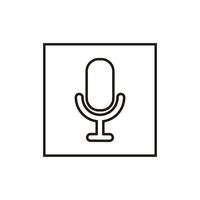 A microphone icon in a square box. . vector