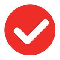 Red check mark icon. vector