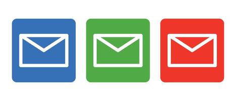 Colorful email icon set. vector