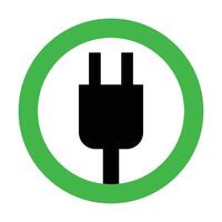 Permission to use electrical outlet. Charging allowed. Silhouette of an electrical outlet in a circle. vector