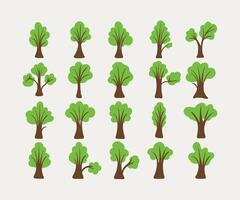 Various Tree Illustrations Set vector