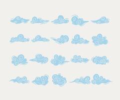 Decorative Cloud Illustrations Set vector