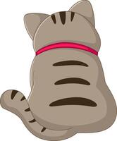 A fat cat shows sadness, curled up with its back turned vector