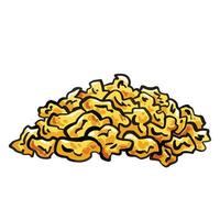 Scrambled yellow cooked egg food illustration isolated on square white background. Flat cartoon art styled drawing. vector