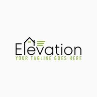 Logo design graphic concept creative abstract premium stock text word Elevation line town roof house window Related to typography home property vector