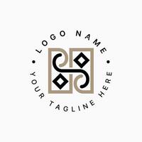 Logo design graphic concept creative abstract premium stock square line art tile motif pattern luxury elegant. Related to textile vintage fancy vector