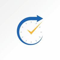 Logo design graphic concept creative abstract premium stock checklist wall clock watch time fast swoosh arrow. Related date speed period dial vector