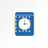 Logo design graphic concept creative abstract premium stock unique wall clock watch time desk calendar. Related to date day speed period dial vector