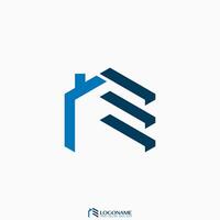 Logo design graphic concept creative abstract premium stock initial E or RE font roof house door building. Related to monogram typography home vector