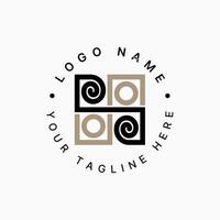 Logo design graphic concept creative abstract premium stock square line art motif tile pattern luxury elegant. Related to textile vintage fancy vector