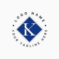 Logo design graphic concept creative abstract premium stock initial K serif font line out cutting off. Related to monogram typography law firm vector