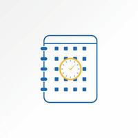 Logo design graphic concept creative abstract premium stock unique time wall clock watch desk calendar. Related to date day speed period dial vector