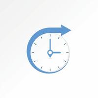 Logo design graphic concept creative abstract premium stock place wall clock watch time fast swoosh arrow Related point date speed period dial vector