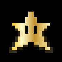Star Game Pixelation Gold vector