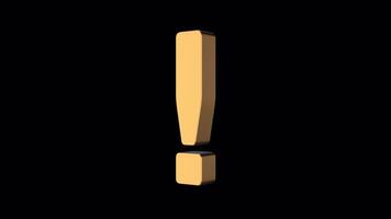 Rotating Golden 3D Symbol On Alpha Loop 3D Animation video