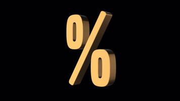Rotating Golden 3D Symbol On Alpha Loop 3D Animation video