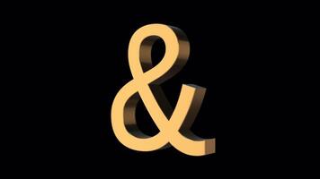Rotating Golden 3D Symbol On Alpha Loop 3D Animation video