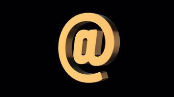 Rotating Golden 3D Symbol On Alpha Loop 3D Animation video