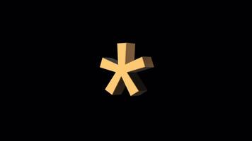 Star Golden Symbol Rotating On Alpha Channel 3D Animation video