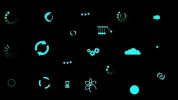 Loading Icon Animations On Alpha Channel 2D Animation video