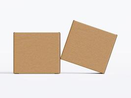cardboard box on white background, Suitable for packaging mockup - 3D rendering illustration photo