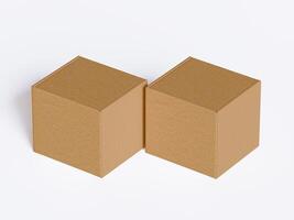 cardboard box on white background, Suitable for packaging mockup - 3D rendering illustration photo