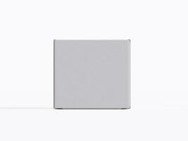 Realistic square White color Package Box on white background for mockup collection 3D render photo