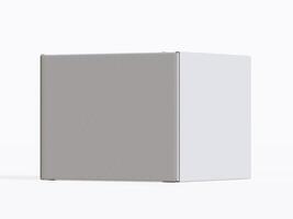 Realistic square White color Package Box on white background for mockup collection 3D render photo