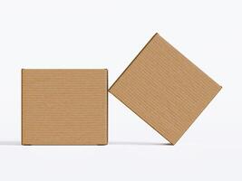 cardboard box on white background, Suitable for packaging mockup - 3D rendering illustration photo