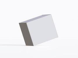 Realistic square White color Package Box on white background for mockup collection 3D render photo