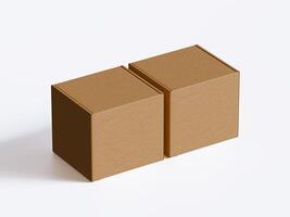 cardboard box on white background, Suitable for packaging mockup - 3D rendering illustration photo