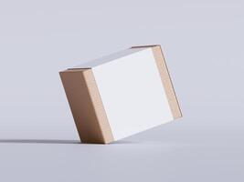 Cardboard box on white background blank label, Suitable for packaging mockup collection photo