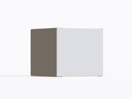 Realistic square White color Package Box on white background for mockup collection 3D render photo