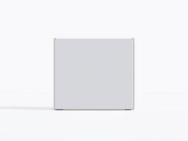 Realistic square White color Package Box on white background for mockup collection 3D render photo